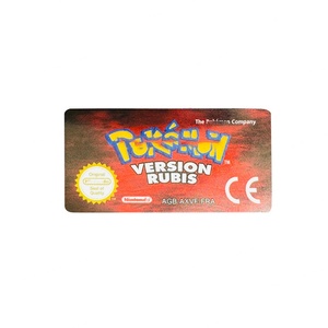 FRA French FireRed LeafGreen Ruby Emerald Sapphire Version Holographic Metallic Wired <b>Game</b> Cartridge Stickers for <b>Game</b> Boy - Product Image 5