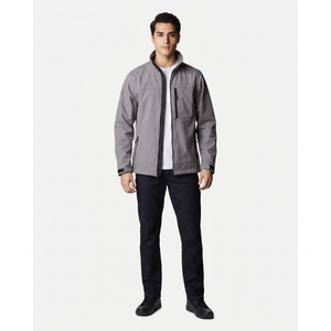 Male <b>Smart</b> Fit Softshell <b>Jacket</b> with Built-in Adjustability Stand Collar 100% Cotton Canvas Windproof & Waterproof - Product Image 1
