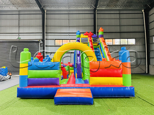 Jeu gonflable Legooing Blocs de construction Château gonflable avec toboggan Combo Château gonflable pour enfants - Product Image 3