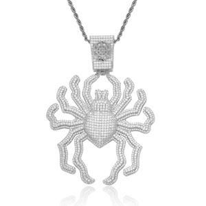 Collar con colgante de <span class=keywords><strong>araña</strong></span> de diamante completo exagerado Hip Hop latón circón Halloween colgante de hip hop personalizado para hombres - Product Image 4