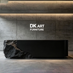 Fiberglass Contemporary Reception Desk Luxury Modern Front Desk Art Shape for Hotel Office Lobby - Product Image 1