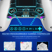 Control Inalámbrico con Funciones Completas de 800 mAh para Switch/PC, Joystick con Luces LED RGB y Motor de Vibración, Compatible
