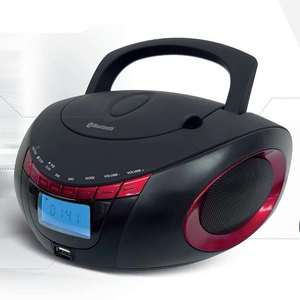 Reproductor de CD Portátil con Radio FM, Reproducción USB, Pantalla LCD, Altavoz Integrado y Diseño con Asa para Fiestas en Casa y Actividades al Aire Libre - Product Image 1