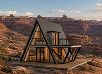 Villa Modulaire Préfabriquée en Acier pour Hôtel et Bureaux, Structure en A, Modèle S900 – Idéale pour Complexes Éducatifs et Touristiques