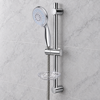 Ensemble de douche thermostatique de luxe moderne en laiton chromé mat avec pommeau de pluie et douchette à main, fixation murale, pour salle de bain complète