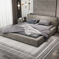 2022 New Nordic moderne Schlafzimmer möbel Haupt schlafzimmer weiches Leder Doppelbett einfaches Stil Schlafzimmer Kingsize-Bett