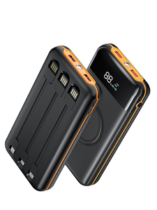 Nouveau 2025 Échantillon gratuit de produits avec logo personnalisé Portable câble intégré 20000mAh Banque d'alimentation sans fil à charge rapide de grande capacité - Product Image 3