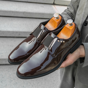 Nuove Scarpe Italiane da Festa Senza Lacci in Pelle PU, Scarpe Oxford Eleganti per <span class=keywords><strong>Uomo</strong></span>, per Ufficio e Occasioni Formali - Product Image 1