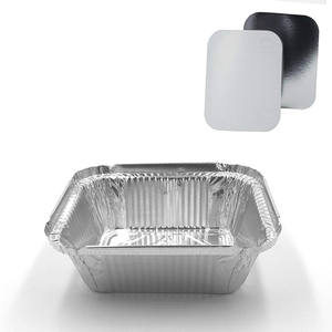 Vassoio monouso in alluminio da 750ml con coperchi di cartone con teglie di alluminio oblunghe con coperchio - Product Image 2