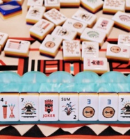 Jeu de Mahjong en plastique sur le thème indien, 160 pièces, style américain, jeu de divertissement luxueux fait main avec motifs ethniques