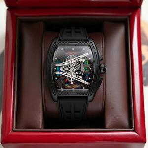 Reloj de Cuarzo Duan <span class=keywords><strong>Yao</strong></span> con Correa de Silicona, Esfera con Efecto Láser Personalizado, Luminoso, Estilo Ejecutivo para Hombre, Caja en Forma de Barril, en Stock - Product Image 4