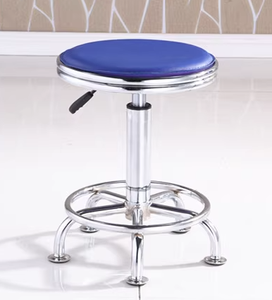 كرسي دوار جلدي قابل للرفع للاستخدام في صالونات التجميل وورش العمل وخطوط التجميع والمختبرات - كرسي عالي بقاعدة رباعية بدون مسند للقدمين - Product Image 5