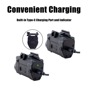 Type-C sạc trực tiếp chiến thuật dẫn đèn Pin Kép Laser designator 500m chùm khoảng cách IP65 đánh giá 600LM cao thông lượng chiếu sáng cho - Product Image 5