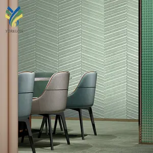 YKTB2026 Custom Washable 3D 5D Wall Decoration Sound Proof Velvet Wallpaper For Hotel Office Walls