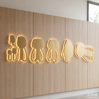 Panneau publicitaire LED miniature personnalisable, logo d'entreprise, mur d'image, fond en verre acrylique gravé, signalétique lumineuse