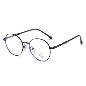 Gafas redondas de metal anti luz azul para adultos con lentes planas y protección UV - Product Image 4