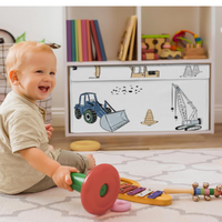 Boîte de rangement pour jouets, bac de rangement pliable pour vêtements, organisateur avec couvercle, organisateur de vêtements pour enfants, pour jouets et peluches