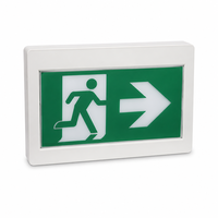 Panneau de signalisation ABS « Running Man » 120-347V, large plage de tension, batterie NiCad de 120 minutes, simple/double face sélectionnable pour emplacement humide