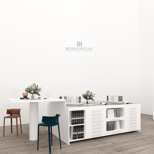 חדר תצוגה שימוש חם סוג מכירה חם בגודל מותאם אישית קרמי תצוגה אבן מתלה שולחן ארון שולחן - Product Image 5