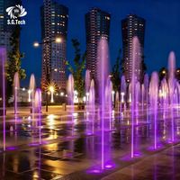 Fontaine extérieure DMX à plat en acier inoxydable, design moderne et personnalisé, avec contrôle musical et danse des jets d'eau, 110/220V - Nouveauté 2026 Water Crown