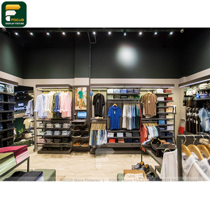 Custom Modern Apparel Shop Fashion Rack <b>Wall</b> Shelving <b>Cabinet</b> Checkout Counter Fixture - Product Image 1