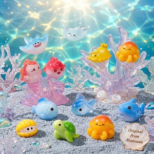 Bestseller: Decorazioni Pastello Stile Mermaidcore, Vivaci Animali Marini in Resina, Collezione Giardino Marino, Artigianato Educativo - Product Image 5