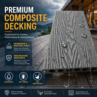 Kit de terrasse en composite haut de gamme, installation facile, composite bois-plastique WPC pour jardin, patio, cour, revêtement de sol extérieur