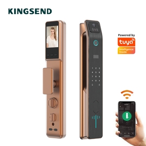 Kingsend Tuya <b>Smart</b> <b>WiFi</b> Electronic Fingerprint Door Lock Aluminum Wood Door <b>Camera</b> Security Digital Outdoor Gate Homes Hotels - Product Image 1