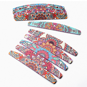 Logo personalizzato Zebra <span class=keywords><strong>Lime</strong></span> 100/180 ghiaia fiore stampato mezza luna lima <span class=keywords><strong>per</strong></span> <span class=keywords><strong>unghie</strong></span> smeriglio spugna di plastica levigatura strumento salone Manicure - Product Image 5