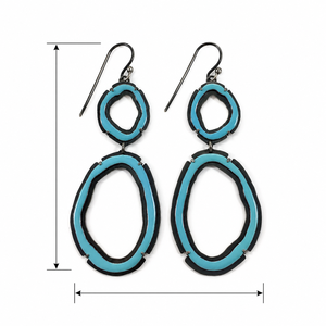Orecchini Pendenti Circolari Blu Multicolore, Orecchini Pendenti Rotondi Creativi per Donne - Product Image 5