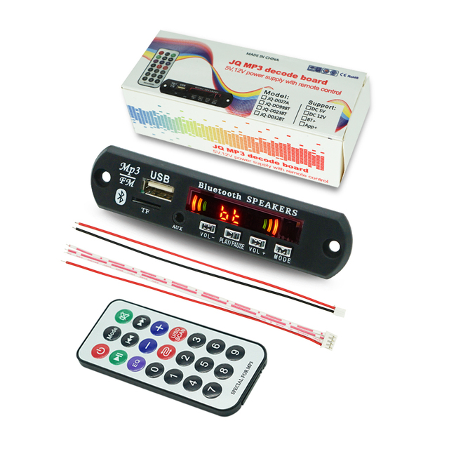 Music Player USB FM Board Speaker Kit Audio MP3 USB Player Decoder Module 12V