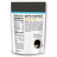 Keto Coffee Gourmet Boisson au café instantanée complète sans sucre avec 6g de MCT pour les régimes faibles en glucides, cétogènes et paléo