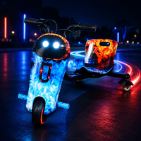 Patinete Eléctrico para Niños de Alta Estabilidad, 180W, Super Potencia, con Luz LED, Control de 3 Velocidades, Freno Eléctrico