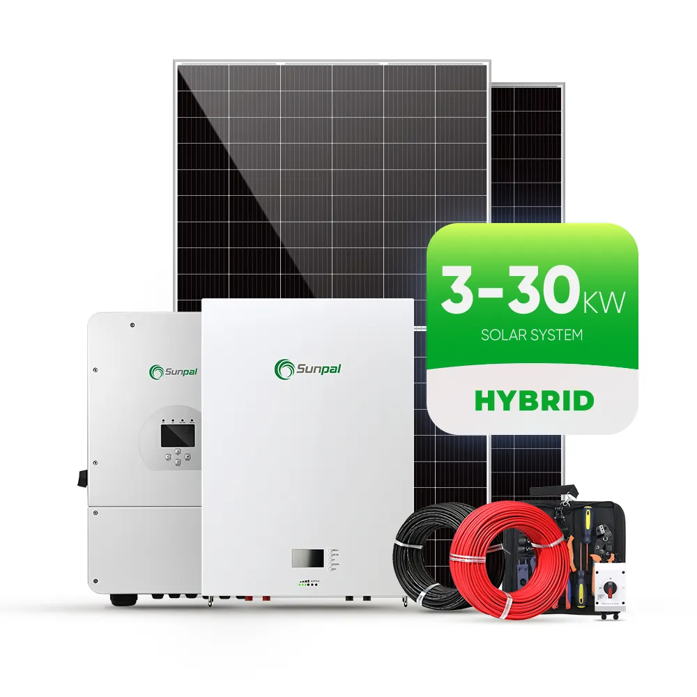 All In One Hybrid Solar Energy Systems 10Kw 15Kw 20Kw Solar Power Panels System Complete Hybrid Set With Lithium Battery