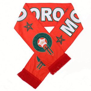 Vente d'usine, écharpe de supporter de football en tricot double face personnalisée avec logo jacquard, pas cher - Product Image 4