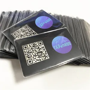 Выпуклая печатная металлическая визитная карточка Nfc, программируемая для рекламы