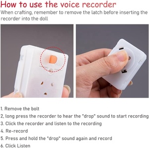 박제 동물 용 음성 녹음기 DIY 녹음 가능한 사운드 모듈 선물 상자 베개 용 미니 음성 녹음기 - Product Image 3