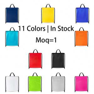 Sac à cordon en polyester noir avec logo personnalisé pour promotion de marque, nouvelle collection, MOQ 1 pièce - Product Image 1