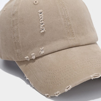 Casquette de baseball délavée à logo usé, couleur unie, style décontracté pour femme, casquette souple personnalisée