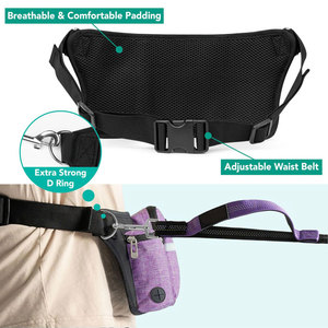 Ceinture d'entraînement pour animaux de compagnie Fuliya, réglable et personnalisable, sac banane élastique pour la course à pied et le <span class=keywords><strong>jogging</strong></span> mains libres avec laisse - Product Image 3