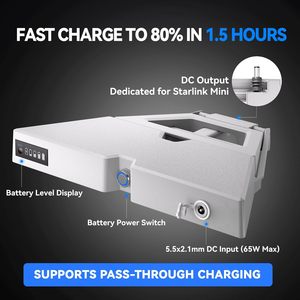 <span class=keywords><strong>Batterie</strong></span> externe Starlink <span class=keywords><strong>Mini</strong></span> 99Wh 27600mAh, compatible voyage aérien, résistante à l'eau IP65, autonomie jusqu'à 5 heures avec chargeur - Product Image 4