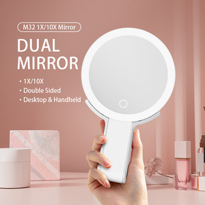 M32 <strong>Triple</strong> Hand <strong>Mirrors</strong> Magnifying Makeup <strong>Mirror</strong> Hand Held Double Sides 7X Costom Female <strong>Mirror</strong> - Product Image 6