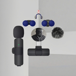 K9 Mini <strong>Dynamic</strong> Type C Phone <strong>Lavalier</strong> <strong>Microphone</strong> 2-Pack Wireless Lapel <strong>Microphone</strong> for Live Streaming Omni-directional Plastic - Product Image 3
