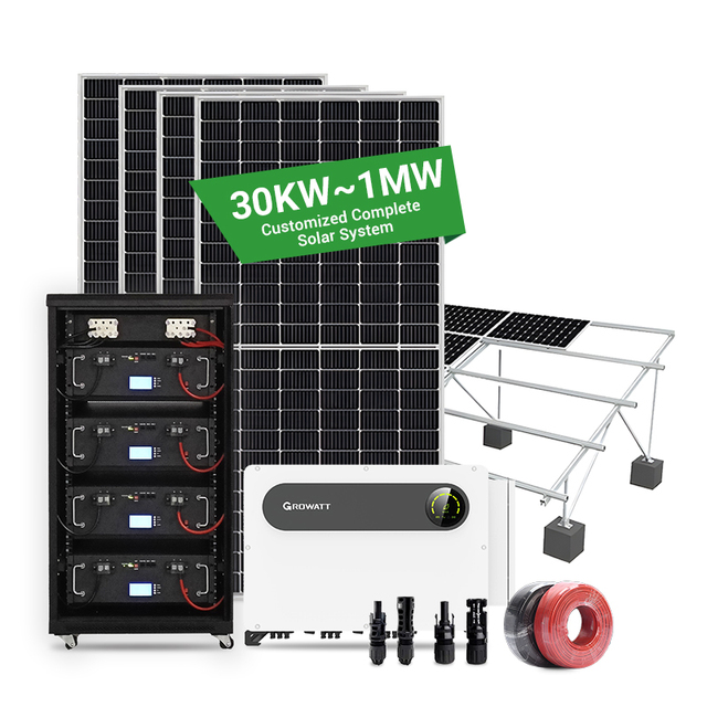 Custom Solar Hybrid Power System 5kw 10kw 30kw 50kw 100kw 500kw 1mw on off Grid Solar Energy System Kit