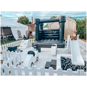 Globalltoy Custom Classic White And Black Soft <span class=keywords><strong>Play</strong></span> Rental Indoor Soft <span class=keywords><strong>Play</strong></span> Equipment Sets con BounceHouse - Product Image 1