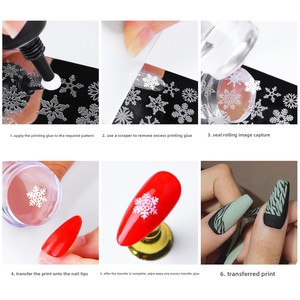 Transparent Silicone Nail Art Stamper Jelly Head with Scraper Cover for DIY Stamping Manicure - Product Image 4