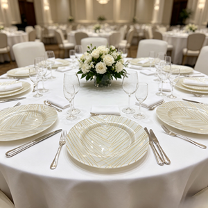 Platos <span class=keywords><strong>de</strong></span> Cristal Blanco <span class=keywords><strong>de</strong></span> 13 Pulgadas <span class=keywords><strong>con</strong></span> Líneas Geométricas Doradas, Platos Decorativos para Cena, para Banquetes <span class=keywords><strong>de</strong></span> Boda, Decoración <span class=keywords><strong>de</strong></span> Mesa <span class=keywords><strong>de</strong></span> Hotel - Product Image 3