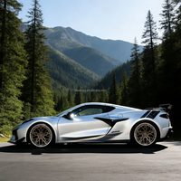 Nouvelles jantes en alliage d'aluminium forgé à rayons multiples, 2 pièces, finition argent poli et bronze foncé brossé pour Corvette C8 (garantie 3 ans)