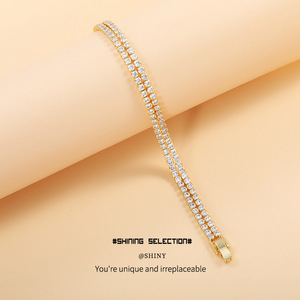 Elegant Zirconium Bracelet <b>Copper</b> Alloy Channel Setting Party Fashion <b>Bangle</b> - Product Image 1