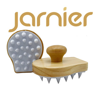 Brosse de massage du cuir chevelu en bois naturel pour <span class=keywords><strong>cheveux</strong></span> humides et <span class=keywords><strong>secs</strong></span> avec tête en silicone souple pour massage du cuir chevelu - Product Image 1